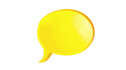 Yellow speech bubble isolated on white