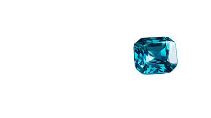 Brilliant Blue Zircon With Exquisite Cut. This stunning gemstone features a vibrant blue hue and exceptional clarity, perfect for luxurious jewelry pieces. Isolated on transparent background.