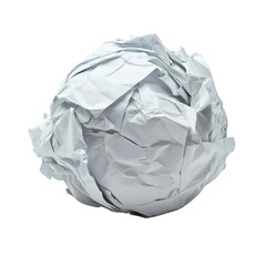 crumpled paper ball isolated