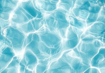 Bright and Shimmering Turquoise Water Surface with Sunlight Reflection for Summer or Beach Themes in High Resolution Photography