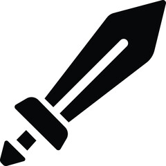 Long sword or claymore blade flat icon for games vector illustration of a wrench