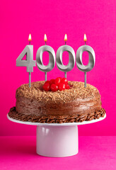 Number of followers or likes - Candle number 4000.