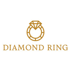 diamond ring flat minimalist logo design