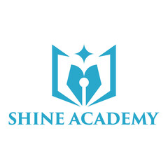 shine academy flat minimalist logo design
