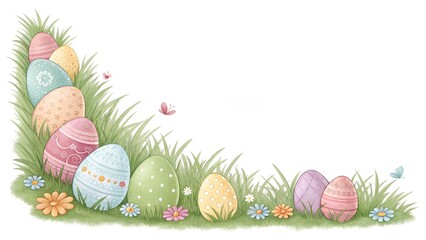 easter eggs in grass
