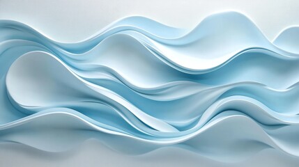 Obraz premium Abstract layered forms creating an undulating light blue wave pattern