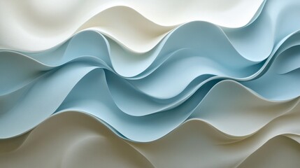 Obraz premium Abstract layered waves with flowing shapes and soft colors