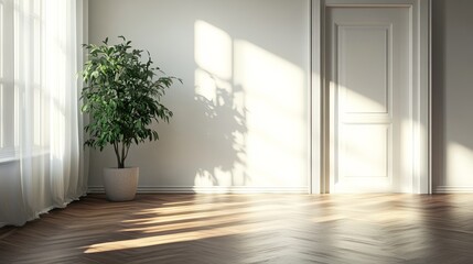 modern empty room interior design