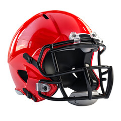 Fototapeta premium Red American Football Helmet Protective Gear Sport Equipment