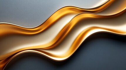 Obraz premium Beautiful golden flowing shapes against a contrasting dark backdrop