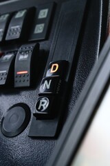 Automatic gear shift panel in public transport vehicle