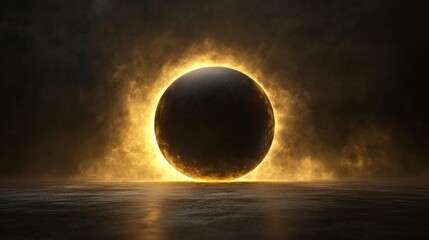 Obraz premium A glowing sphere surrounded by a brilliant golden haze effect