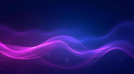 Fototapeta premium Abstract digital background with flowing purple and blue light waves, creating a futuristic and cosmic atmosphere