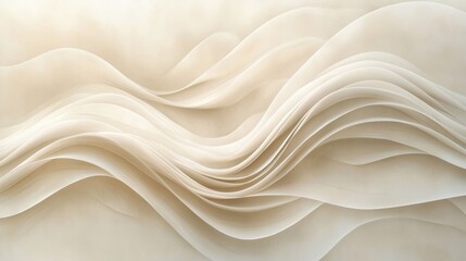 Obraz premium Abstract beige waves layered gently creating a subtle effect