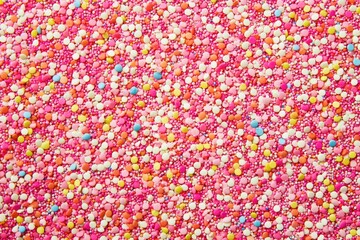Colorful sprinkles close-up, vibrant background, food preparation
