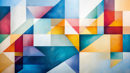 An abstract and geometric painting that explores the relationship between order and chaos