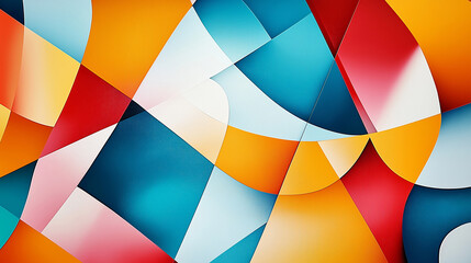 An abstract and geometric painting that explores the relationship between order and chaos