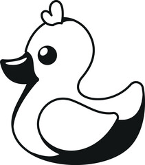 Toy duck for bath black-and-white