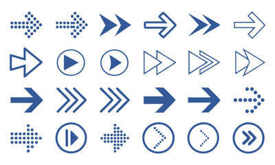 set of blue arrows