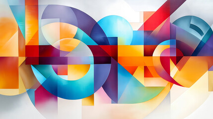 Obraz premium An explosive collision of abstract shapes and colors, capturing the raw energy of creation