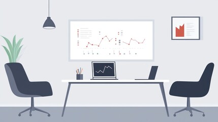 Modern office workspace with data displays (1)