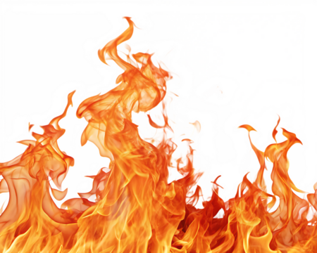 Fire flame on transparent background. Generated with AI