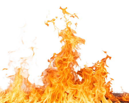Fire flame on transparent background. Generated with AI