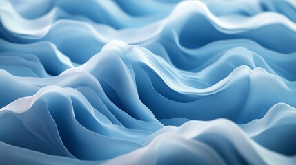 Obraz premium Abstract art piece shows softly rendered blue flowing forms