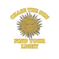 Minimalist Typography Illustration Occult Sun T-Shirt