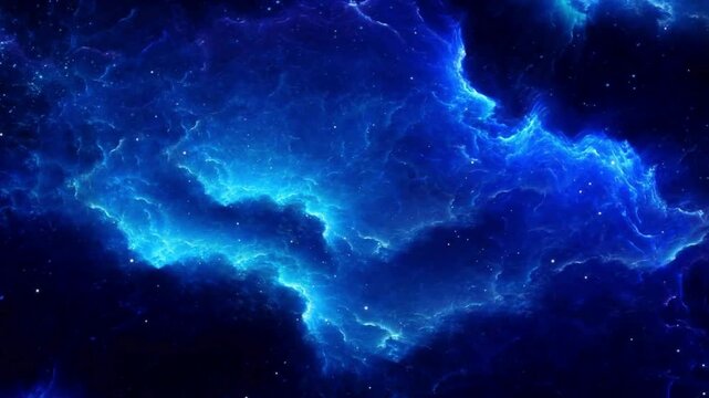 A Cosmic Scene of a Swirling Nebula With Shades of Blue Creating an Ethereal Effect.