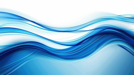 Fototapeta premium Abstract blue and white waves create a clean backdrop, capturing the essence of movement and dynamic flow.