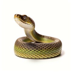 Fototapeta premium A striking image of a snake cut out and showcased on a clean white background, perfect for any design project.