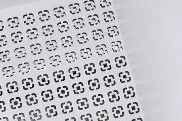 white cement wall with stencil pattern background