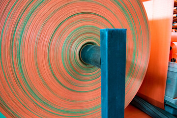 The weaving workshop machinery of a certain packaging factory is running, producing new fiber ropes and fiber bags