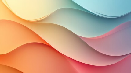 Abstract layered paper waves with different colors and gradients