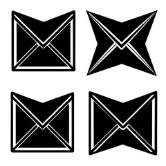 black and white envelope