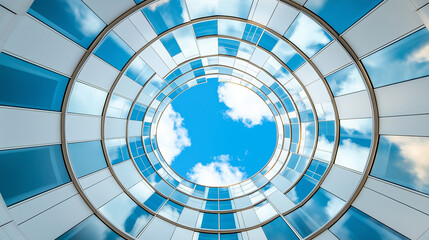 Naklejka premium An ethereal skyscape architecture that resembles a geometric kaleidoscope