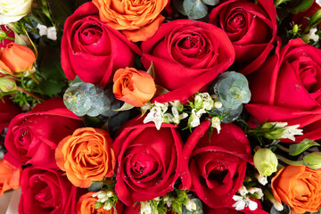 roses as present at horizontal composition