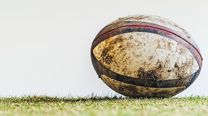 Rugby match preparation sports field action shot outdoor low angle athletic spirit
