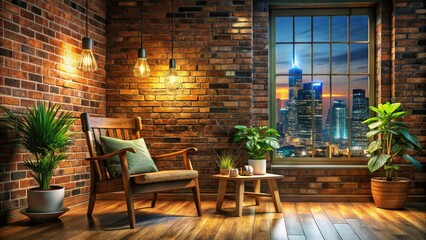 Fototapeta premium Rustic Lifestyle Presentation with Urban View and Natural Elements in Macro Photography