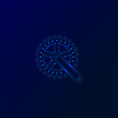 Low poly bicycle gearwheel icon vector design