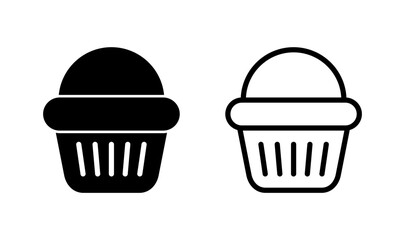 Cup cake icon logo design. Cup cake sign and symbol