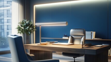 Modern Executive Office Interior, Night