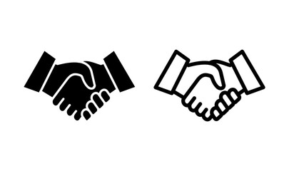Handshake icon logo design. business handshake sign and symbol. contact agreement