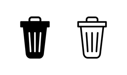 Trash icon logo design. trash can icon. delete sign and symbol.