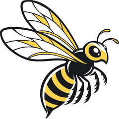 bee vector illustration on a transparent background