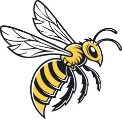 bee vector illustration on a transparent background