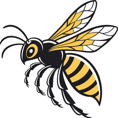 bee vector illustration on a transparent background