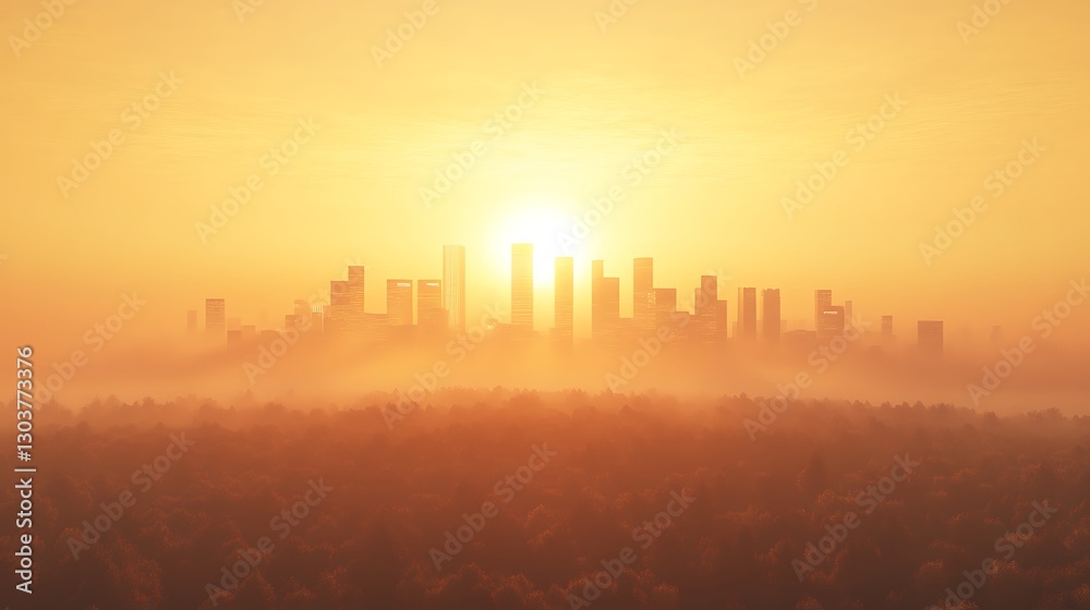 Leinwandbilder ahmadwahyuutomo776@gmail.com futuristic city skyline at dawn with dramatic lighting in a stunning vi