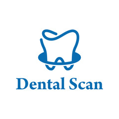 dental scan flat minimalist logo design